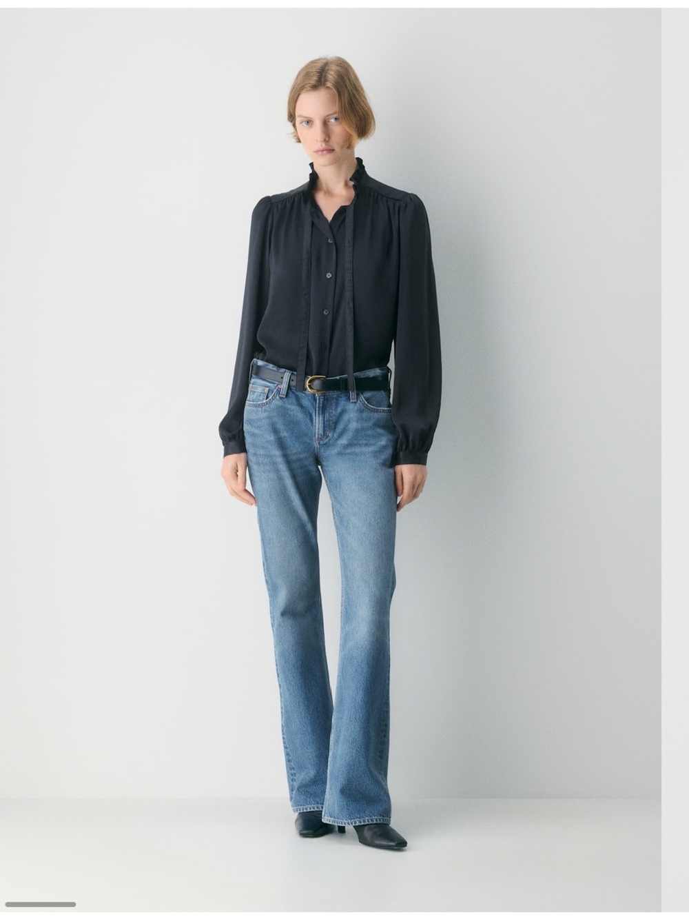 Aritzia Navy Blouse
